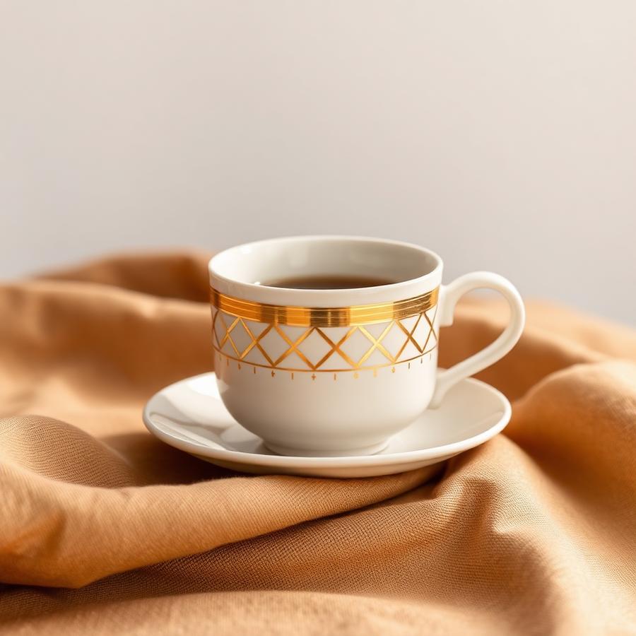 Ivory Tea Cup & Saucer